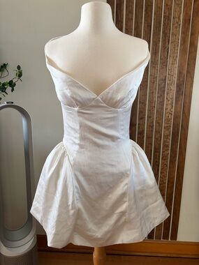 Peppermayo Cream Off-Shoulder Mini Dress